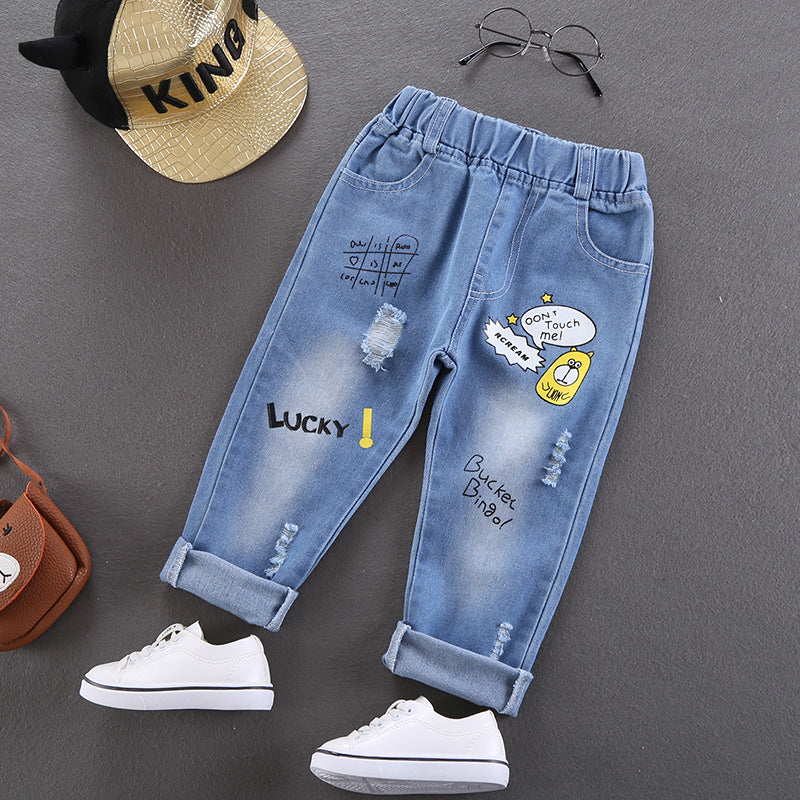 Hot Selling Boys Denim Trousers Spring Autumn Baby Jeans