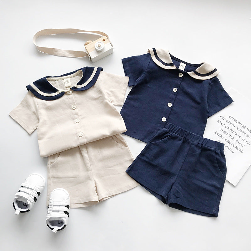 Navy Style Kids’ Summer Set – Cute Unisex Outfit 2023