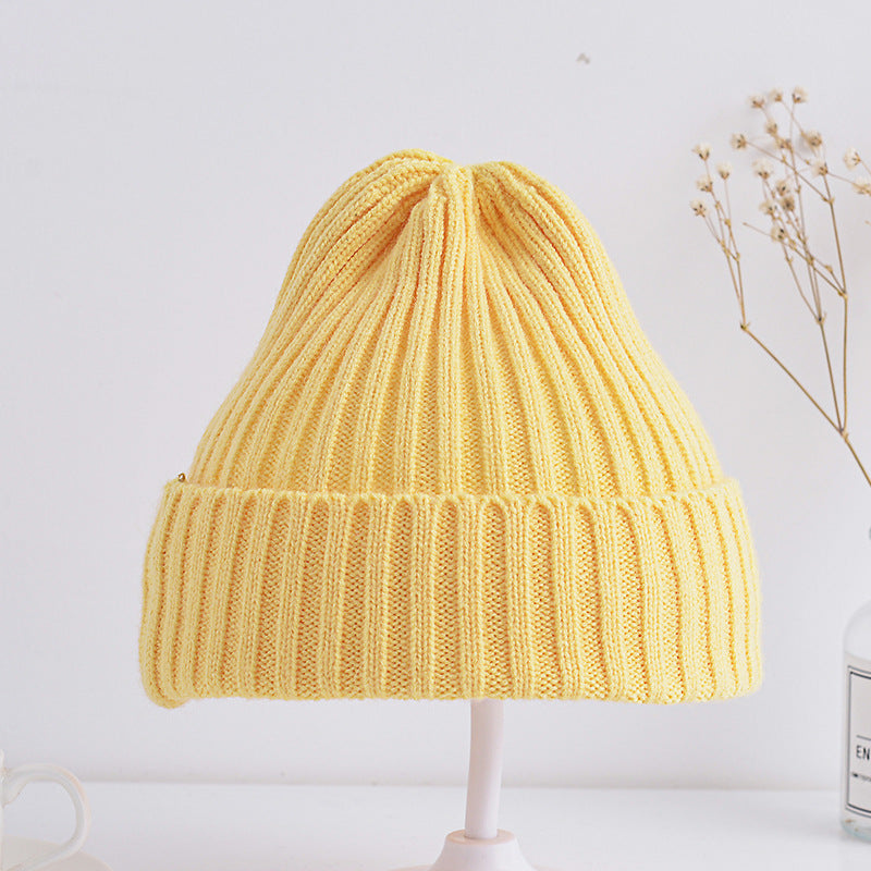 K-Style Kids Knitted Hat – Candy Color Autumn Winter