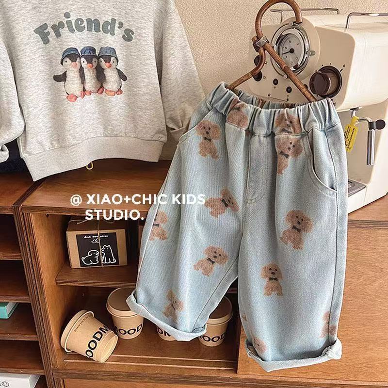 Kids Printed Soft Jeans Spring & Autumn Casual Pants