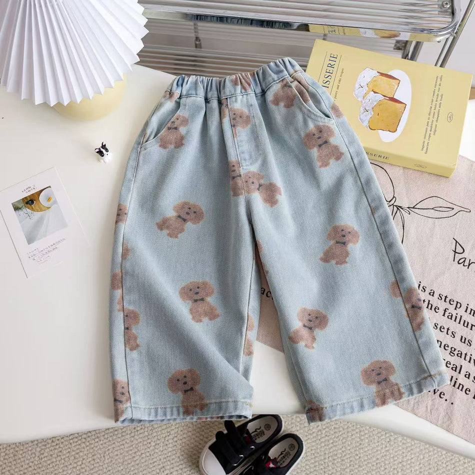 Kids Printed Soft Jeans Spring & Summer Casual Pants