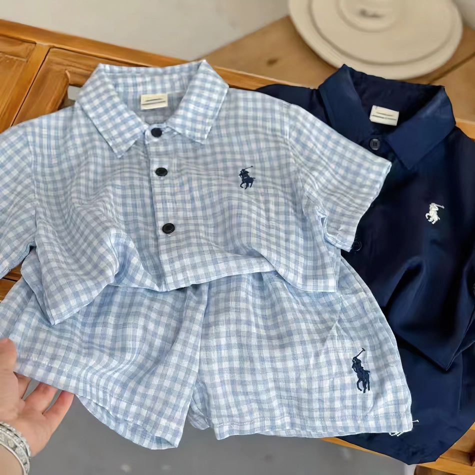 Kids Summer Cotton Shirt & Shorts Two-Piece Set