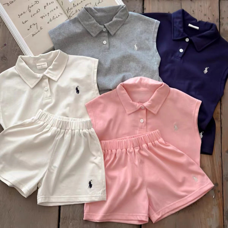 Kids Summer Polo & Shorts Two-Piece Set