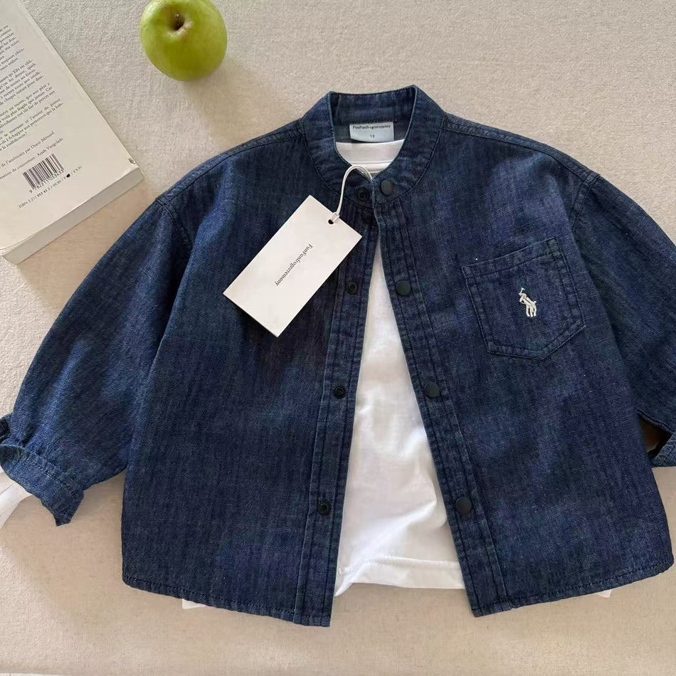 Kids Soft Denim Long-Sleeve Shirt Spring 2026