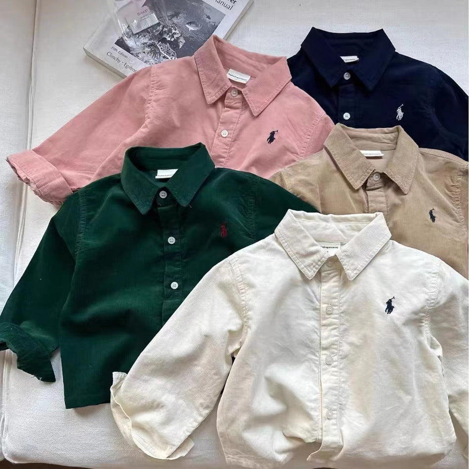 Kids Embroidered Cotton-Linen Long-Sleeve Shirt 2025