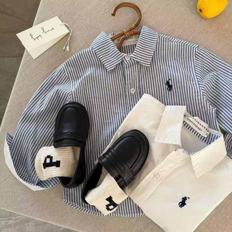 Kids Striped Long-Sleeve Shirt Spring & Autumn 2025