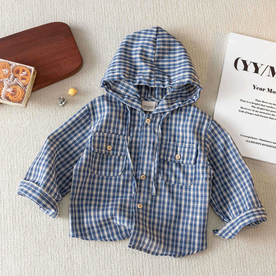 Kids Plaid Hooded Jacket Spring & Autumn 2025