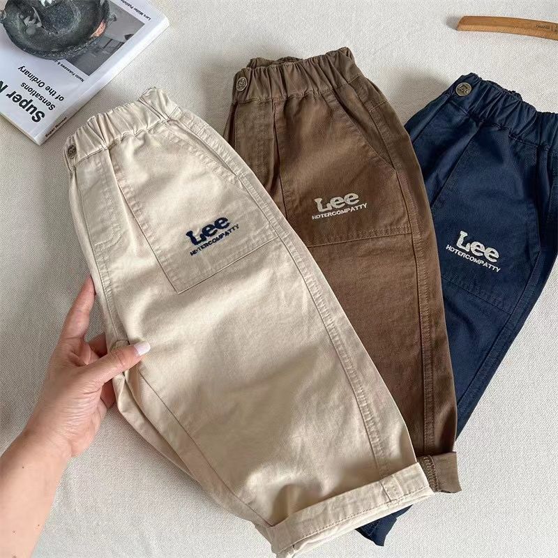 Kids Korean Embroidered Cotton Pants Autumn 2026