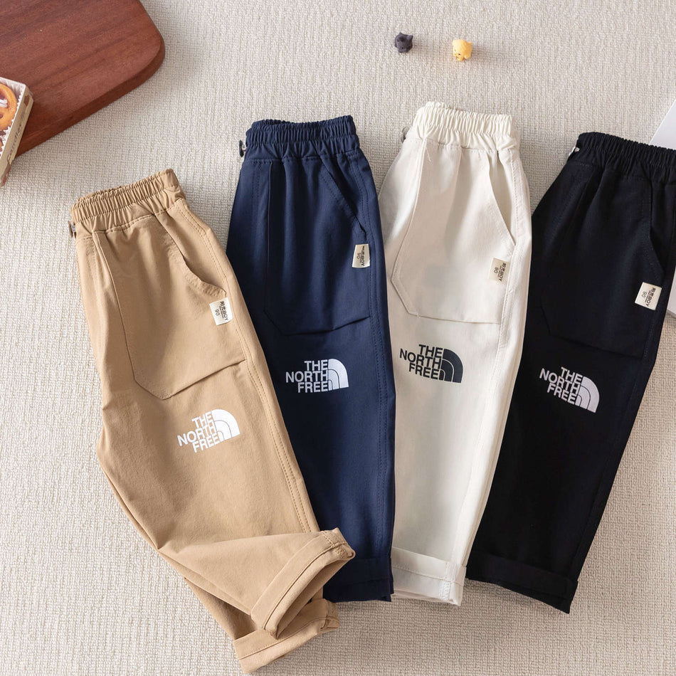Kids Cotton Pocket Straight Pants Autumn 2025