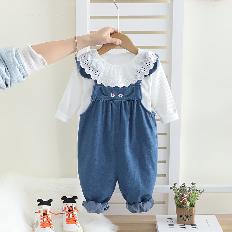 Girls 2025 Spring Autumn 2-Piece Long Sleeve Suit
