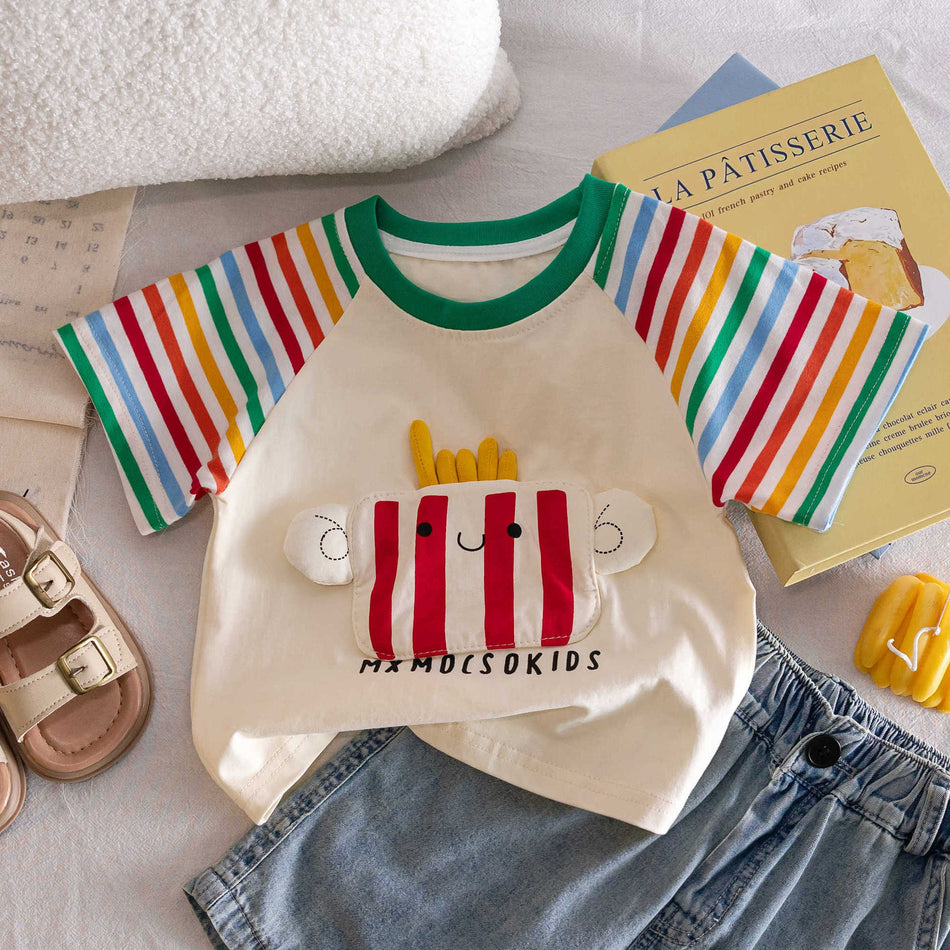 Boys 2025 Summer Cartoon Cotton Short-Sleeve T-Shirt