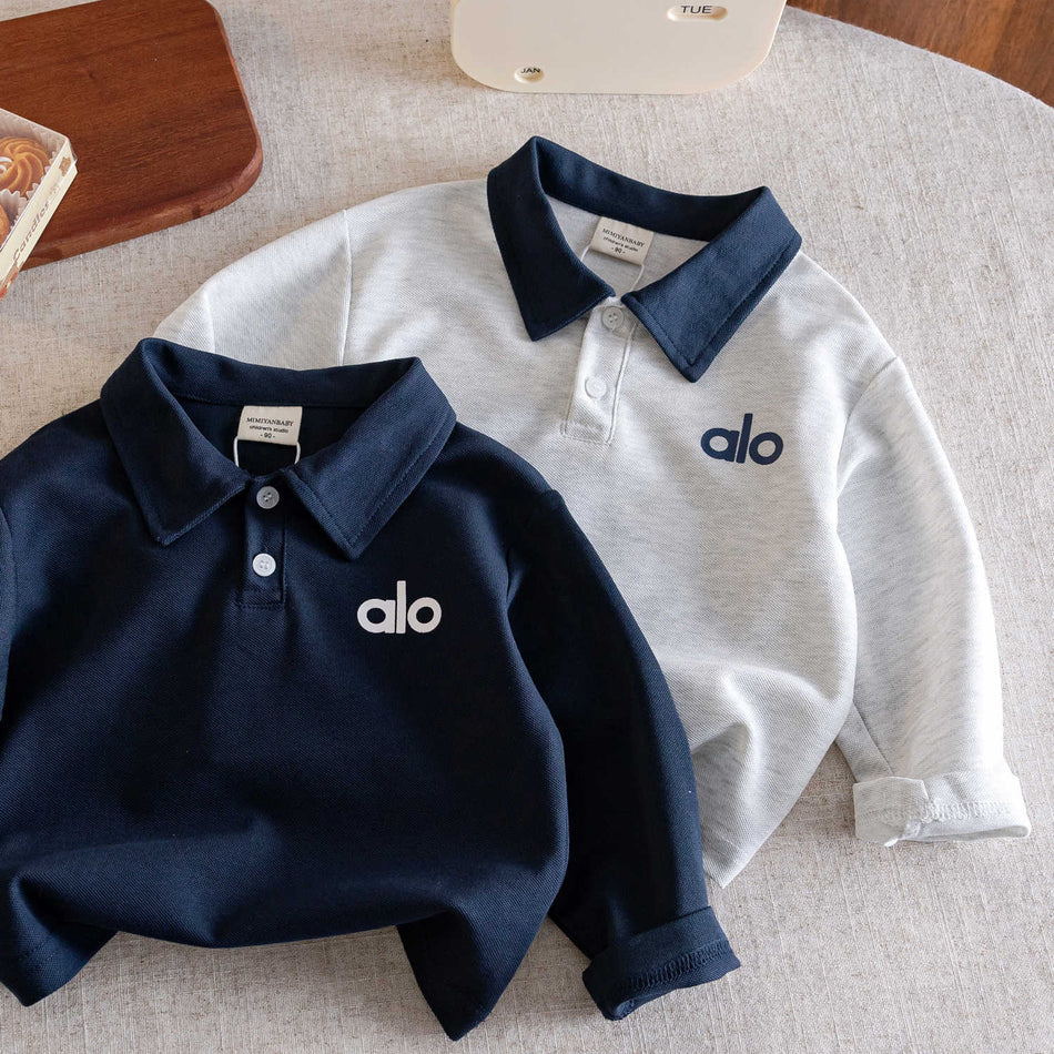 Kids 2025 Autumn Long-Sleeve Polo Cotton T-Shirt
