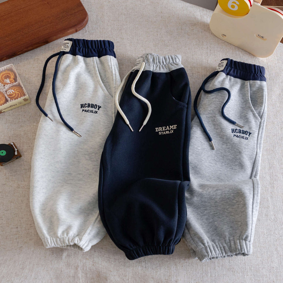 Boys 2025 Autumn Cotton Letter Casual Sweatpants