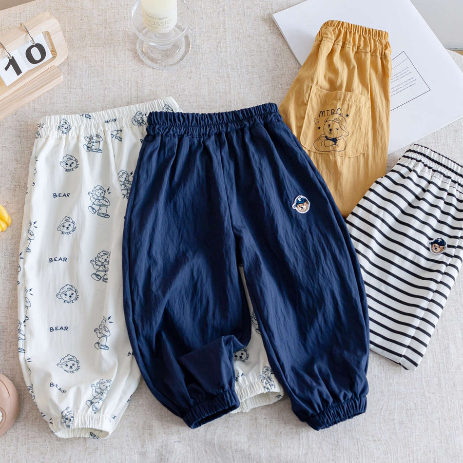 Kids 2025 Summer Bear Anti-Mosquito Jogger Pants