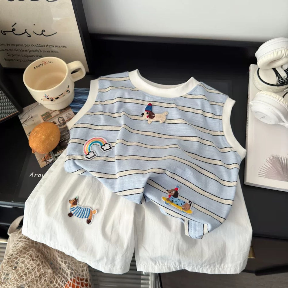 Trendy Boys Summer Vest & Shorts Set 2025