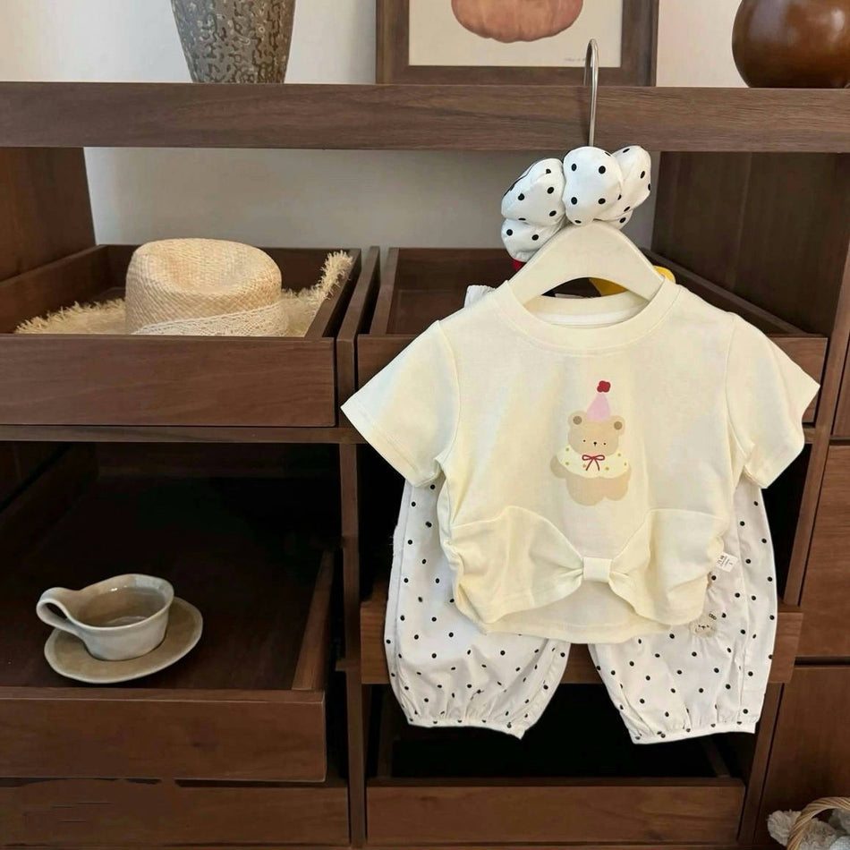 Trendy Korean Girls Summer T-shirt & Pants Set 2025