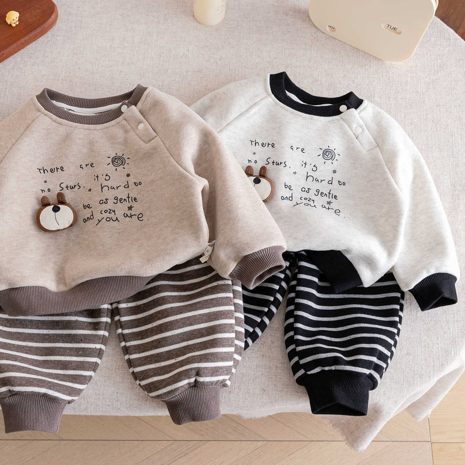 Boys Winter Velvet Sweater & Pants Set 2025
