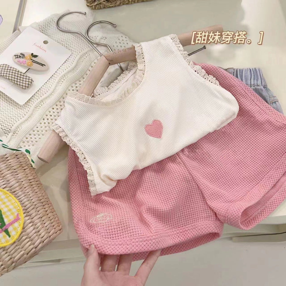 Korean Girls Summer Vest & Shorts Set 2025