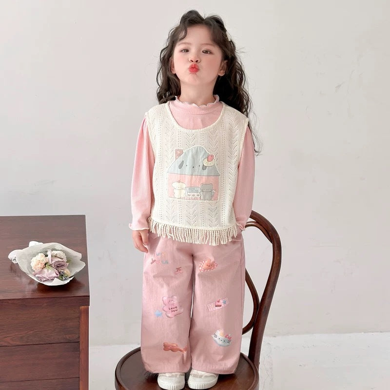 Girls Mori Knitted Sweater Vest Spring 2025