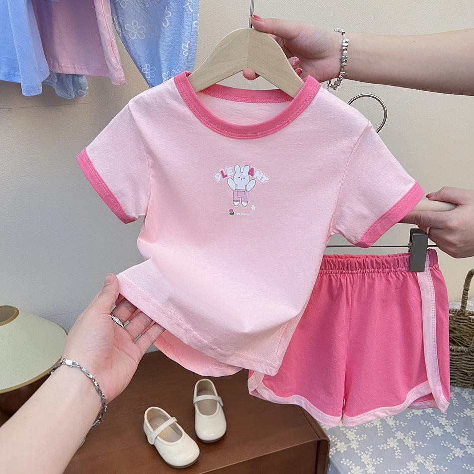 Girls Short Sleeve Top & Shorts Summer Set 2025