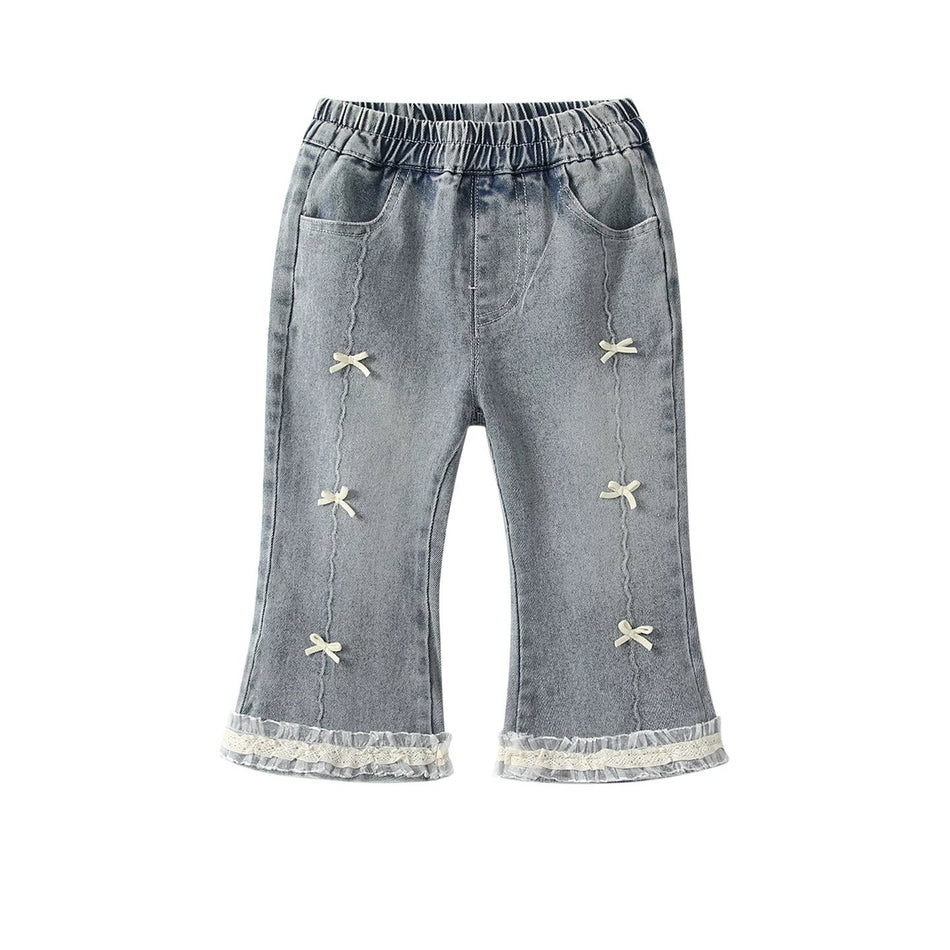 Girls Flared Lace Jeans Autumn Outfit 2025
