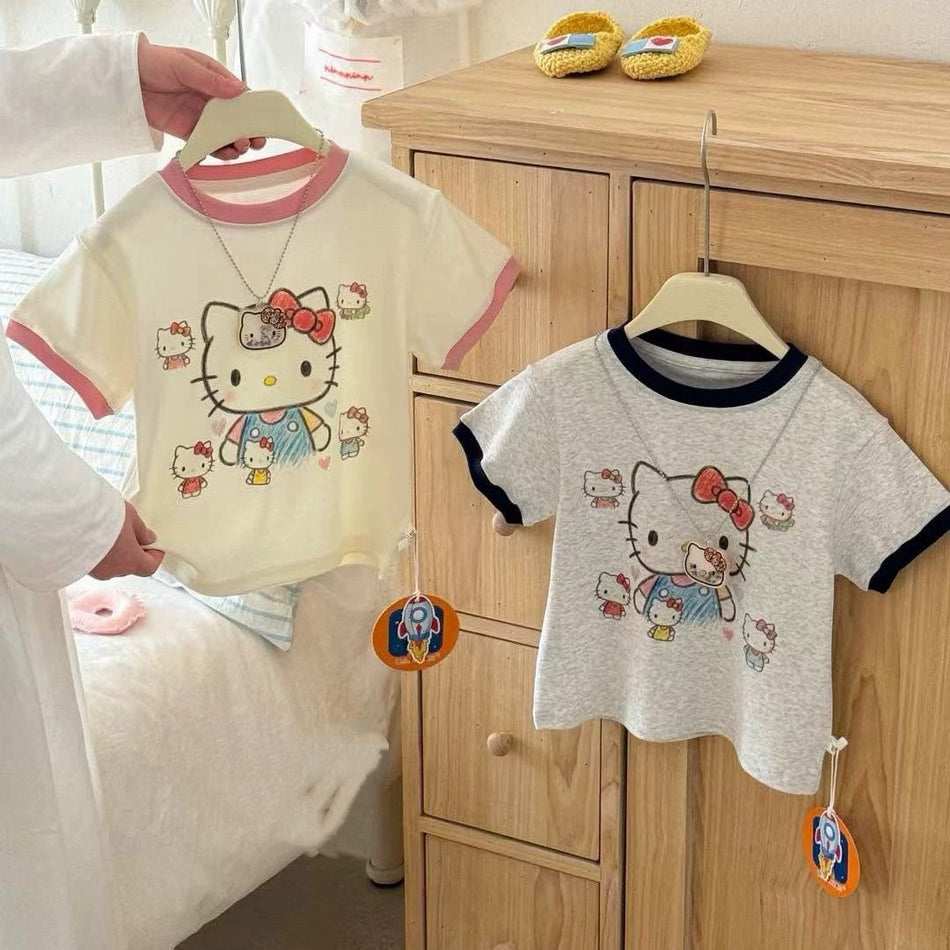 Girls Kitty Print T-Shirt Summer 2026