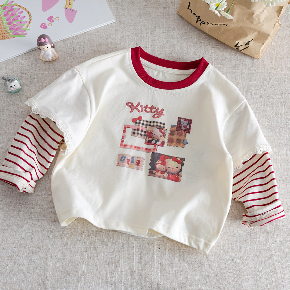 Girls Cartoon Pullover Long-Sleeve Top 2025