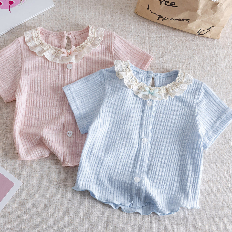 Girls Lace Collar Short-Sleeve Top Summer 2026
