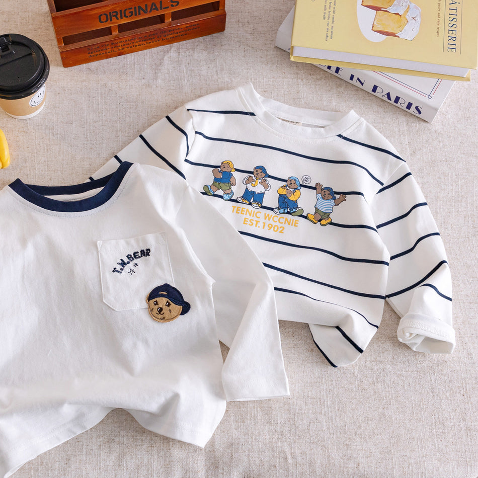 Boys Cartoon Bear Long-Sleeve T-Shirt Autumn 2025