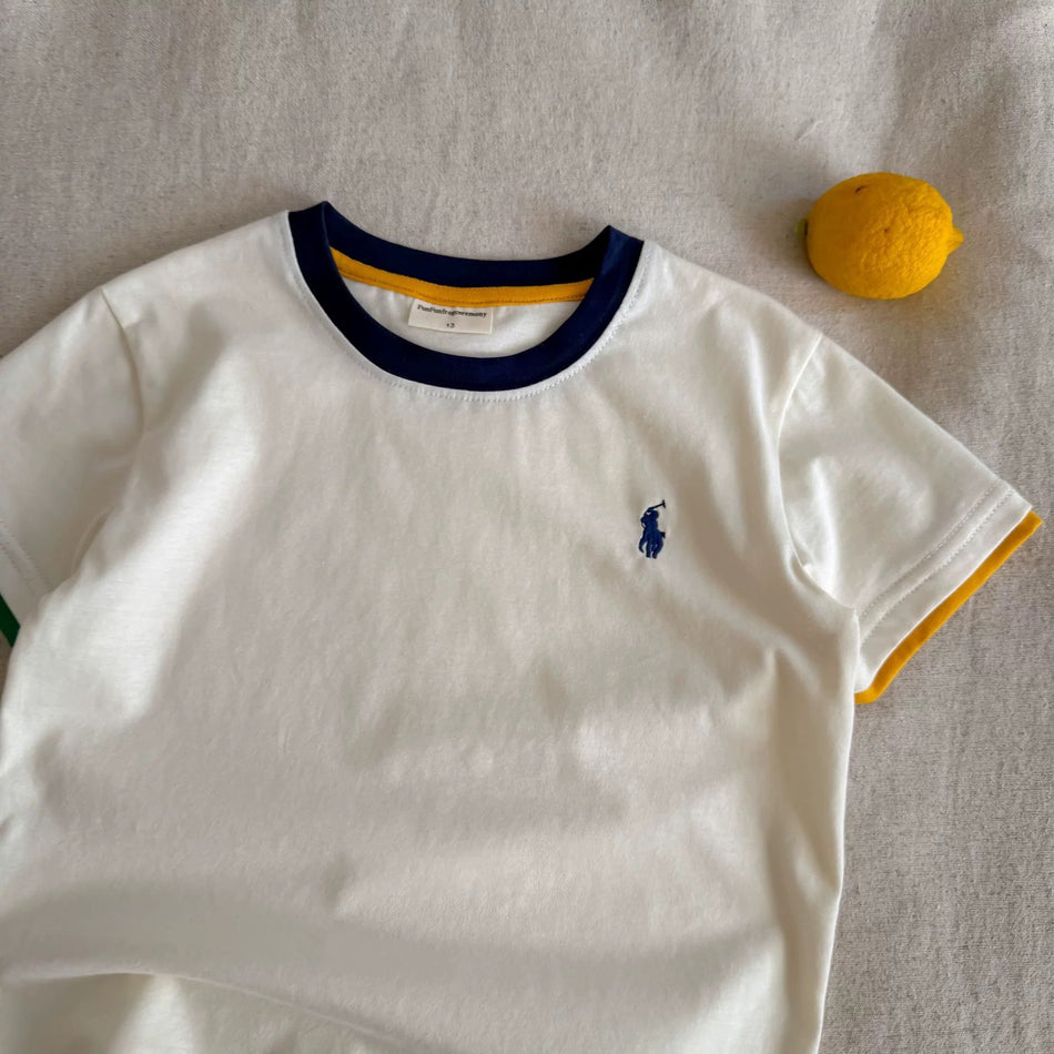 Kids Japanese-Style Embroidered T-Shirt Summer 2025