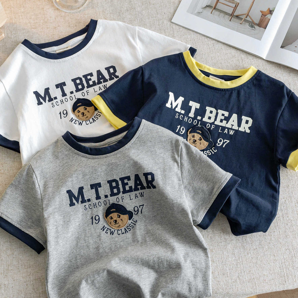 Kids Cartoon Bear Cotton T-Shirt Summer 2025
