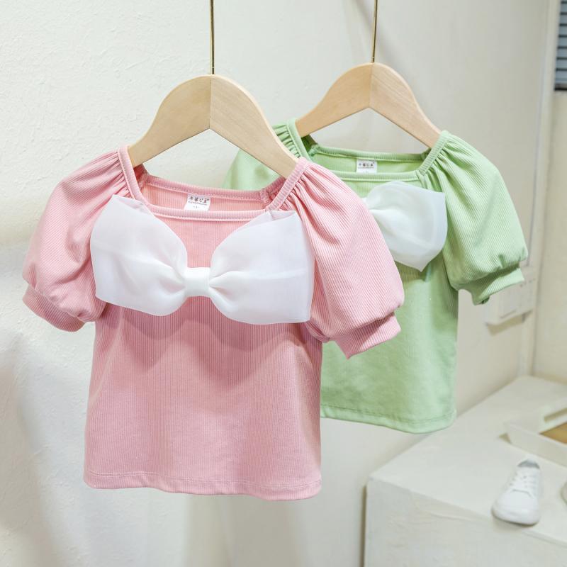 Girls Bow Short-Sleeve T-Shirt Summer 2025