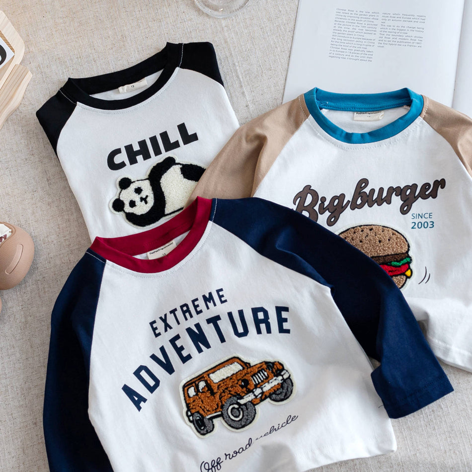 Boys Multi-Color Cotton Long-Sleeve T-Shirt 2025