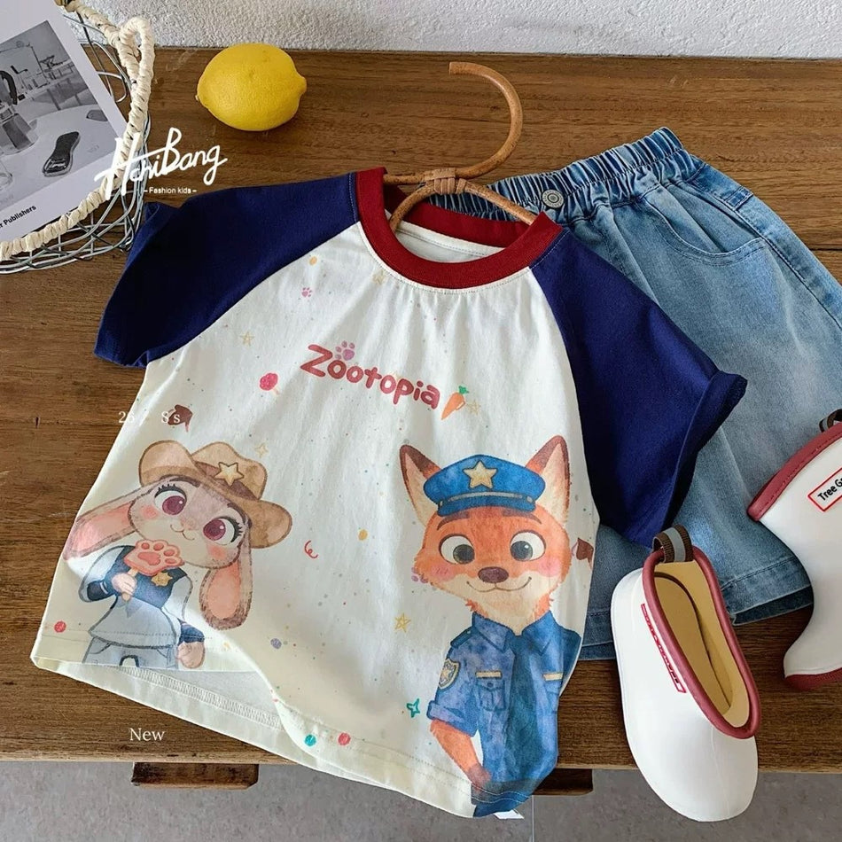 Boys Cartoon Cotton Short-Sleeve T-Shirt Summer 2026
