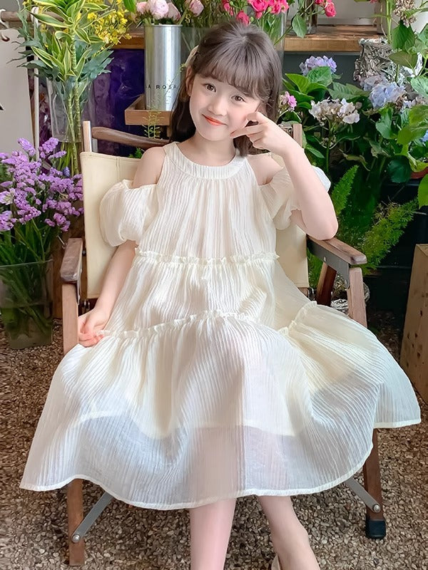2025 Girls Chiffon Princess Summer Beach Dress