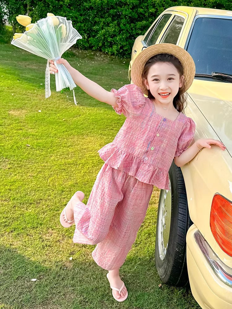 2025 Girls Korean-Style Summer Two-Piece Set