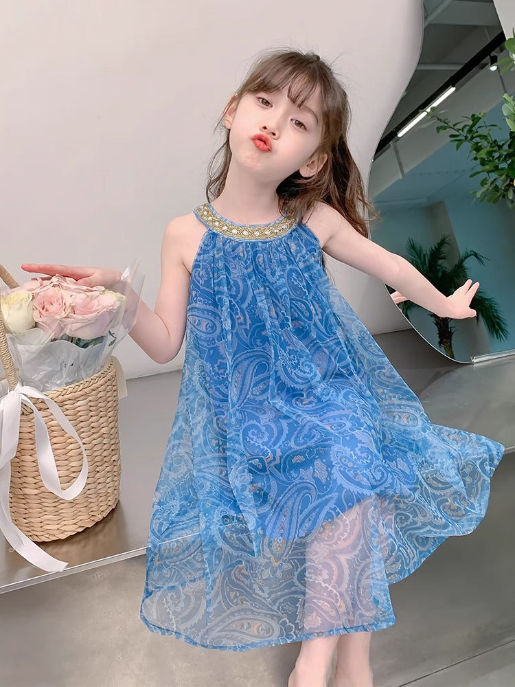 2025 Girls Gauze Suspender Princess Summer Dress