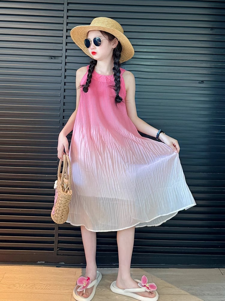 2025 Girls Dopamine Bohemian Beach Summer Dress