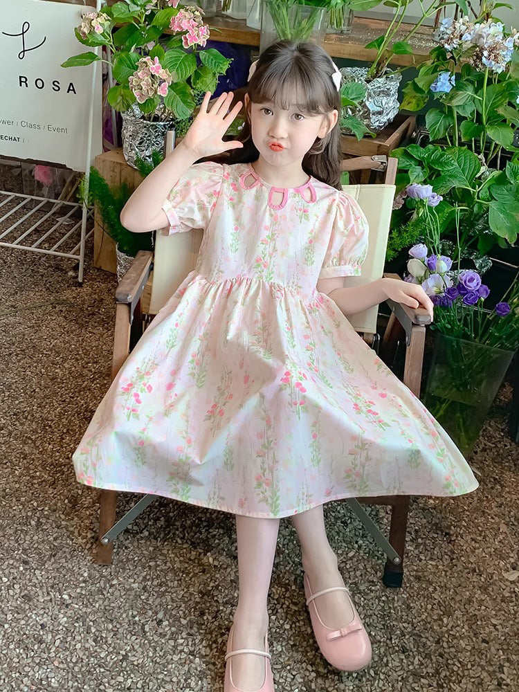 2025 Girls Hollow Floral Summer Princess Skirt