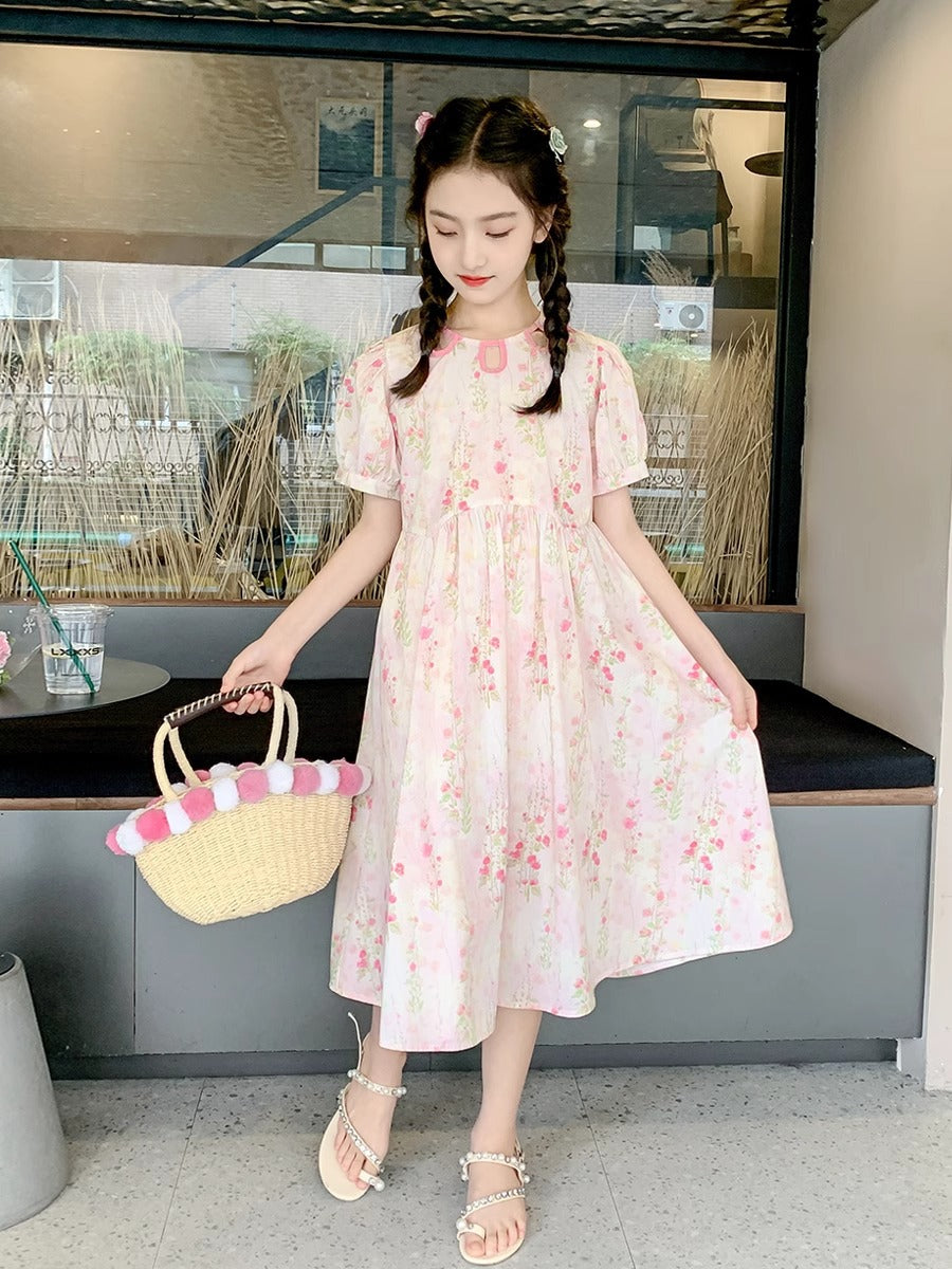 2025 Girls Floral Summer Princess Dress