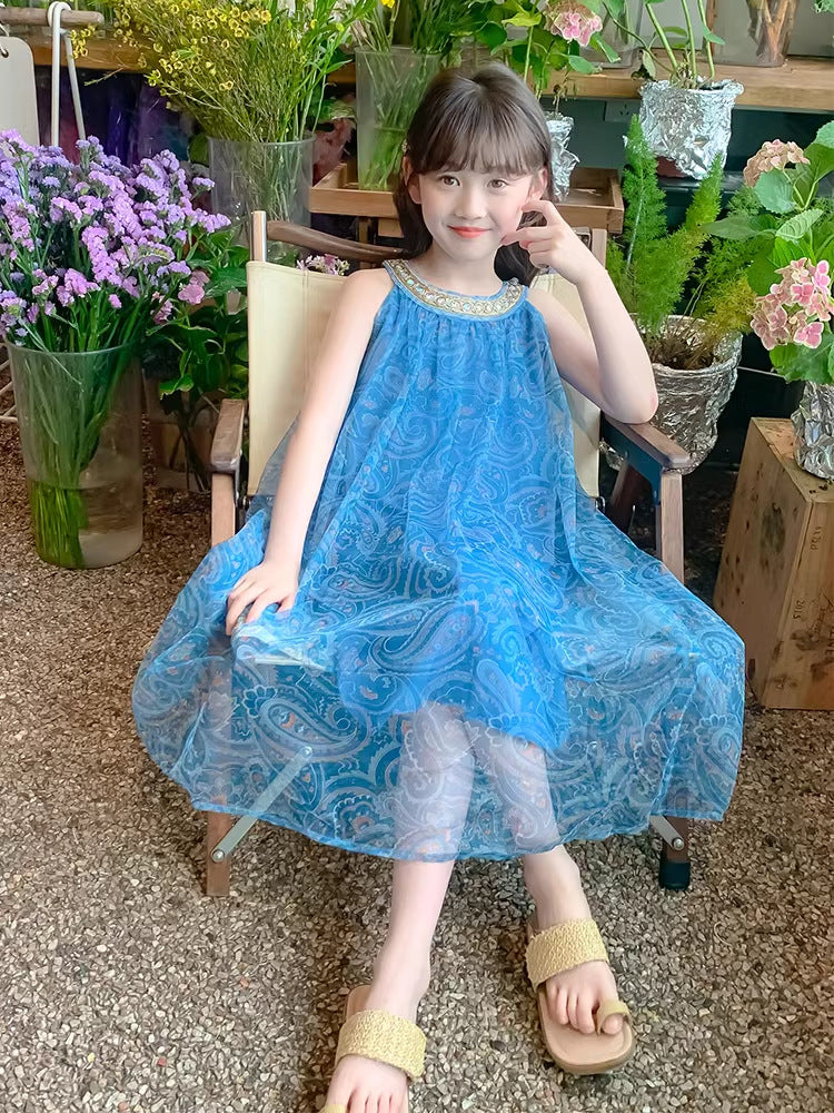 Girls Summer Slip Skirt 2025 Seaside Dress