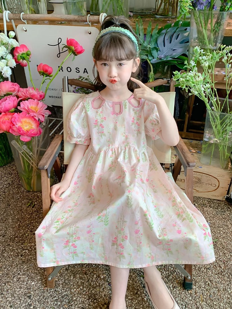 Girls Floral Princess Skirt Dress 2025 Summer