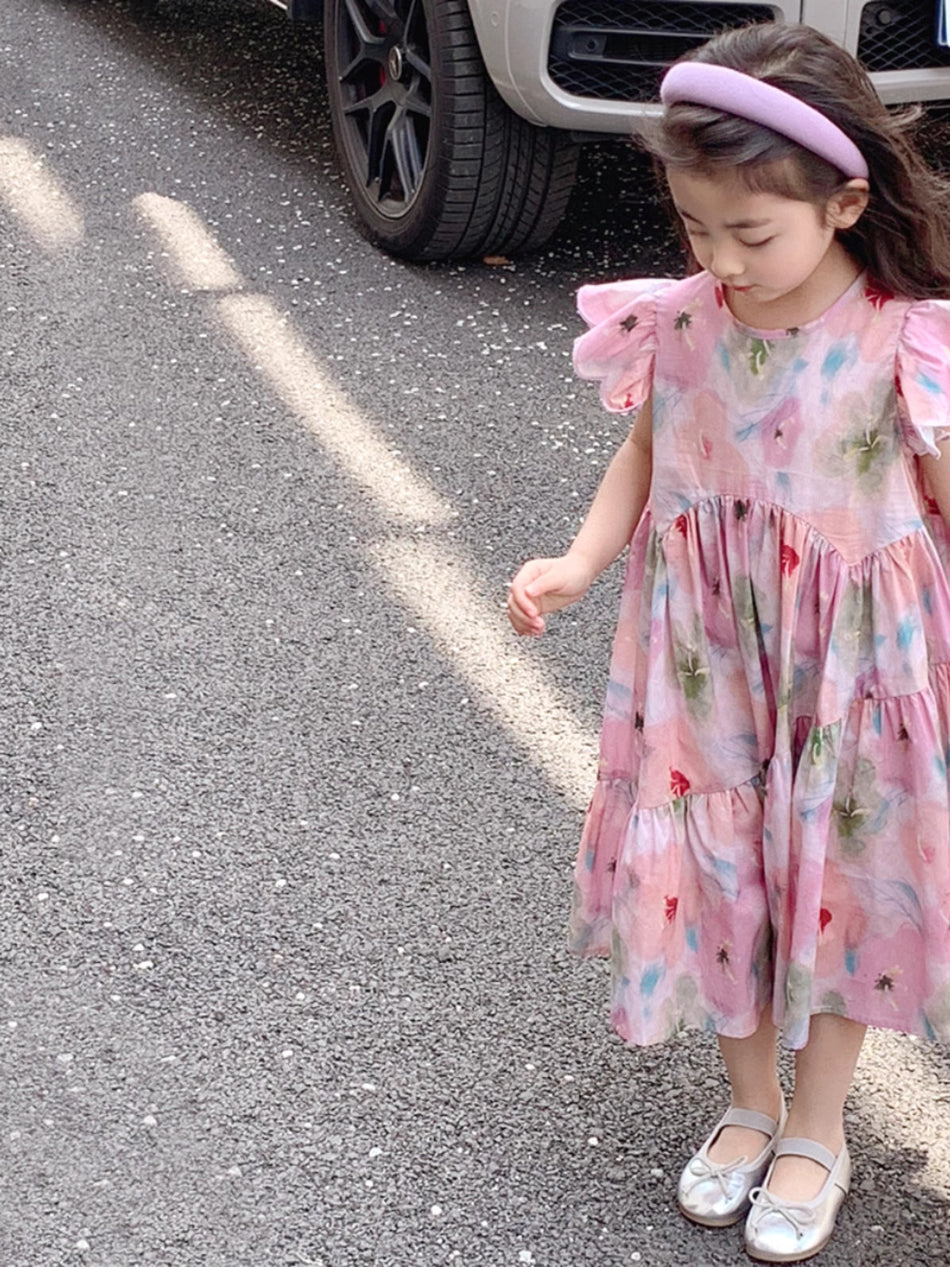 Girls Korean Vest Dress 2025 Summer Princess Skirt