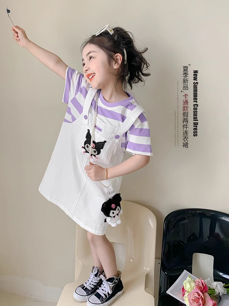 Girls Retro Two-Piece Style Dress 2025 Summer