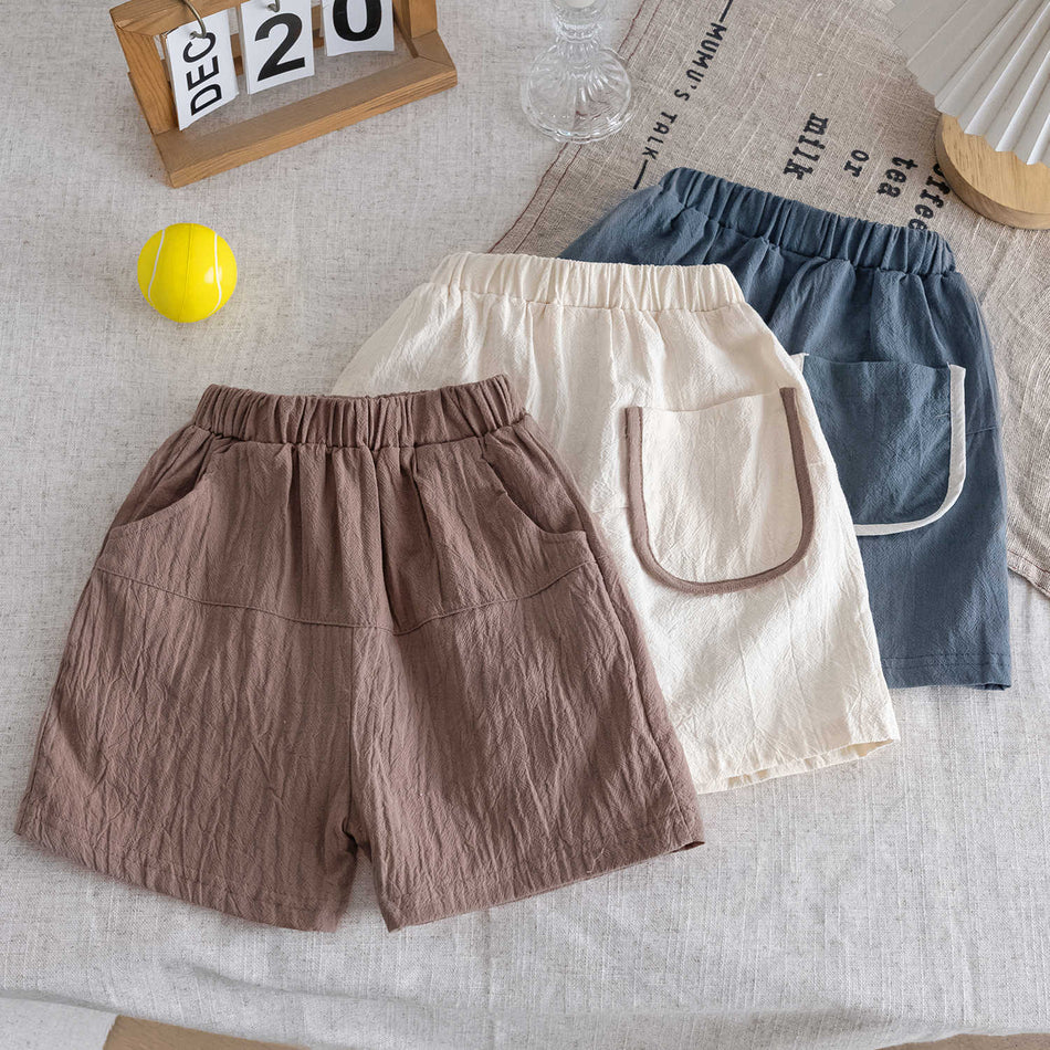 Kids Cotton-Linen Shorts 2025 Summer Korean Style
