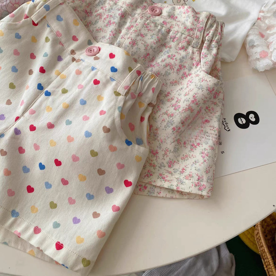 Girls Heart Print Summer Shorts 2025 Soft & Stylish