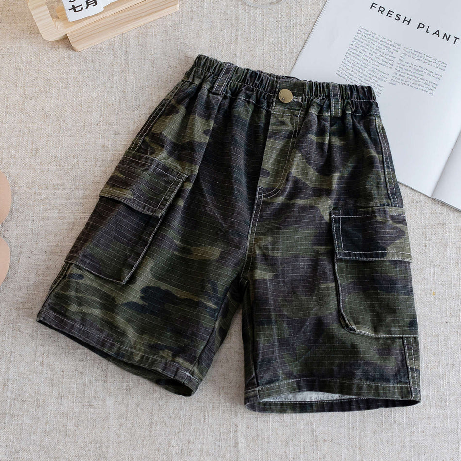 Boys Camouflage Cargo Shorts 2025 Summer Outdoor Wear