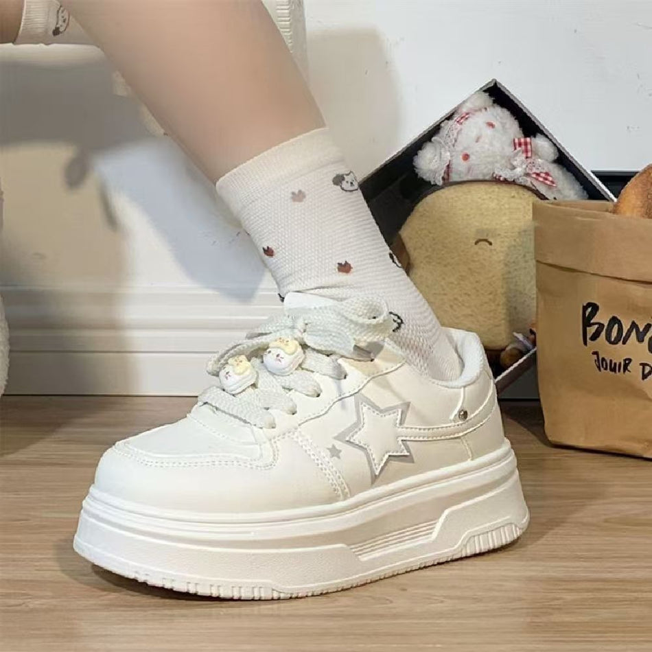 Girls Korean-Style Sneakers 2026 Shell-Toe Trendy