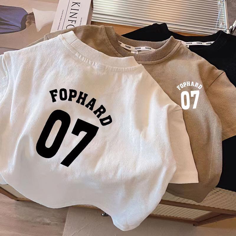 Boys Korean-Style T-Shirt 2024 Summer Cotton Top