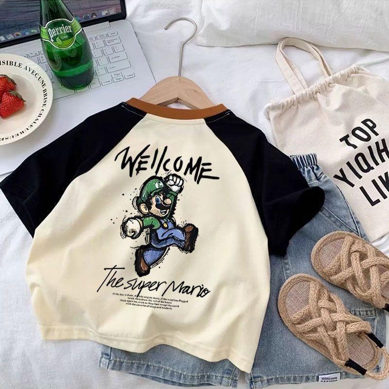 Kids Cotton Cartoon T-Shirt 2026 Summer Boys Top